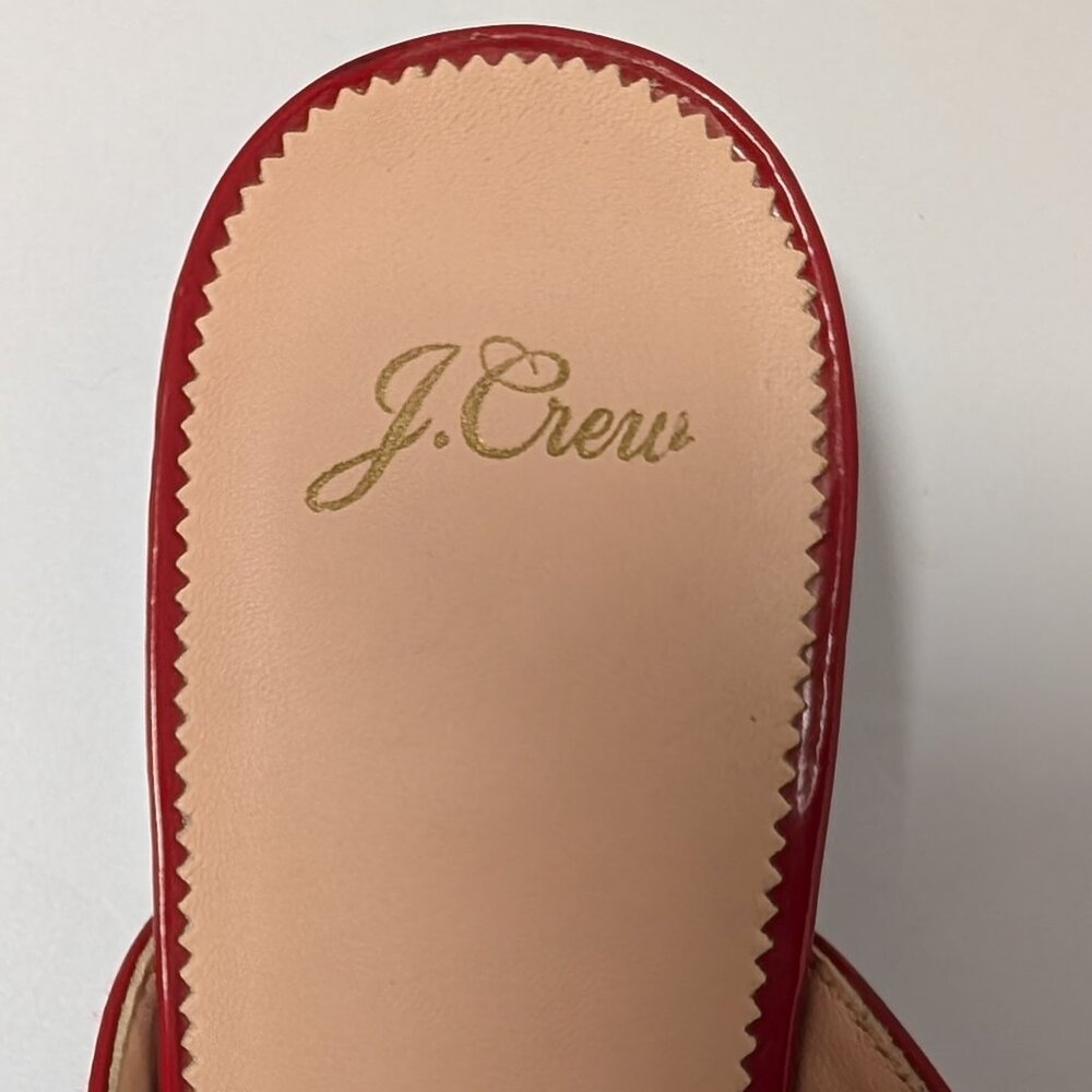 J. Crew Academy Penny-Loafer Mules in Cherry Apple Red Patent Leather - Picture 8 of 16